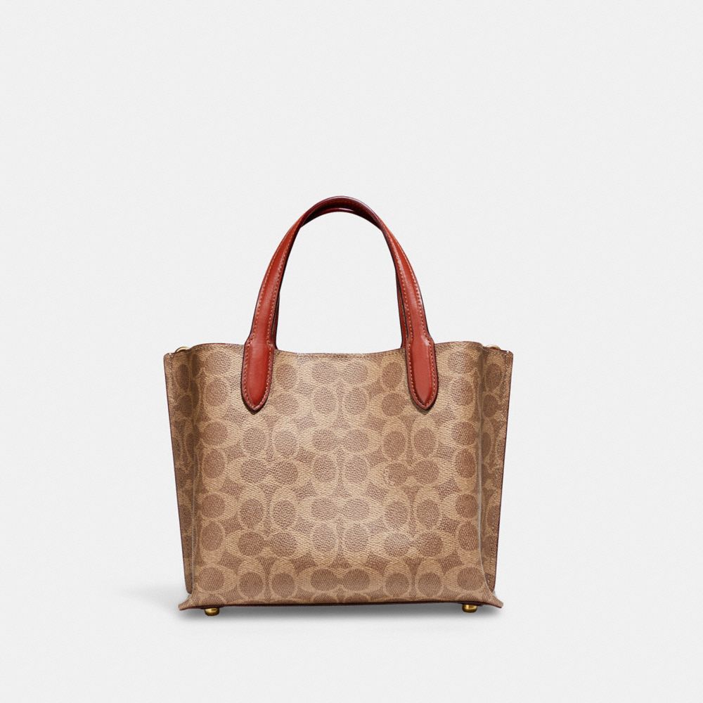 Brown / Red Women COACH® Willow 24 In Signature Canvas Tote Bag | NZ XYM952