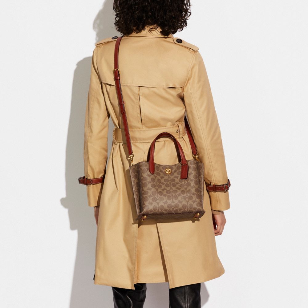 Brown / Red Women COACH® Willow 24 In Signature Canvas Tote Bag | NZ XYM952