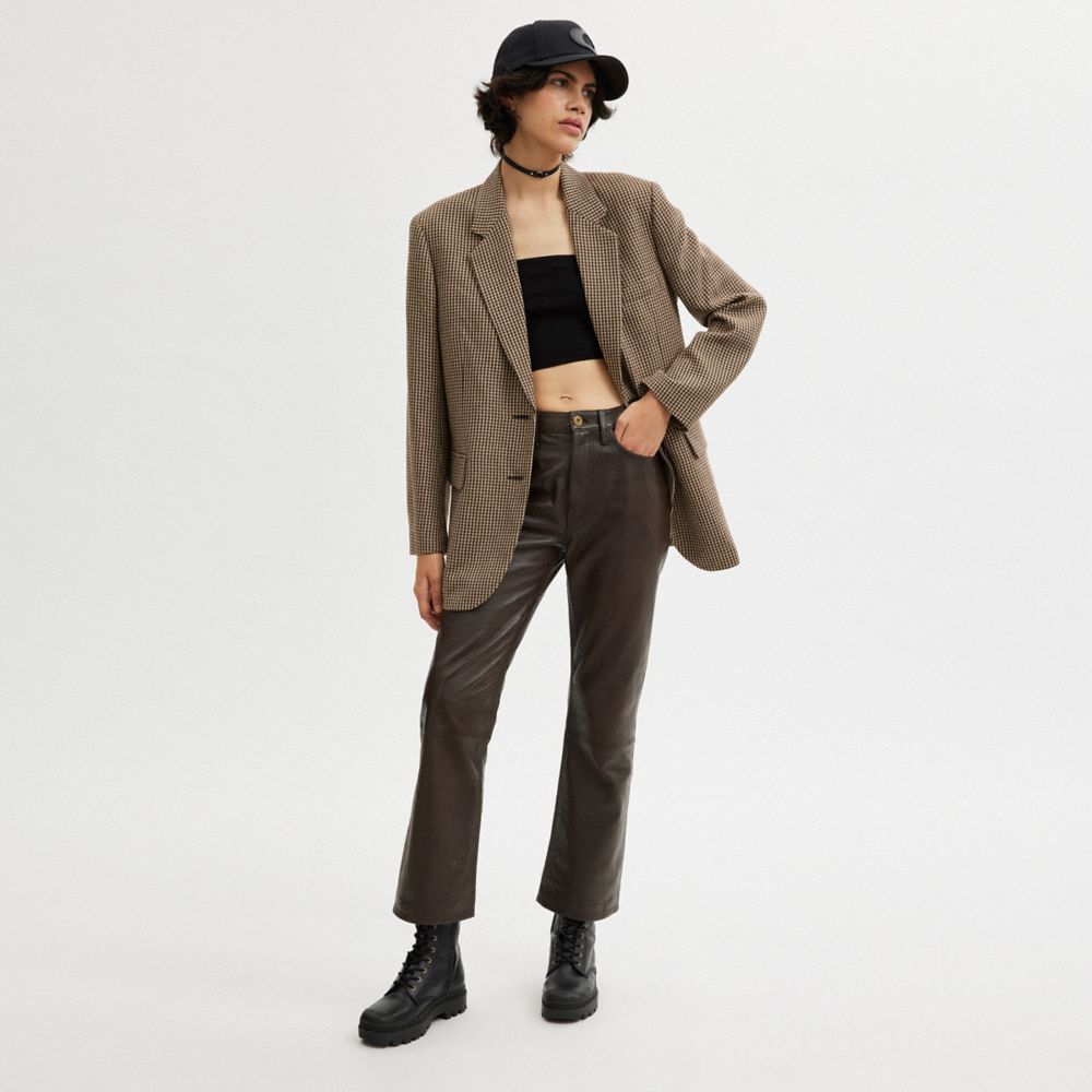 Brown / White Women COACH® Relaxed Blazer Jacket | NZ BEC435