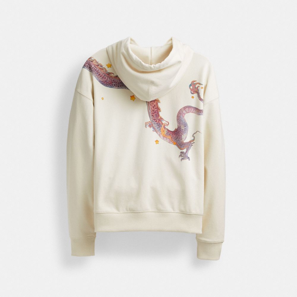 Cream Men COACH® New Yearie Sweatshirt With Dragon Hoodie | NZ EBY149