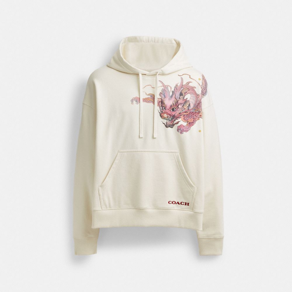 Cream Men COACH® New Yearie Sweatshirt With Dragon Hoodie | NZ EBY149