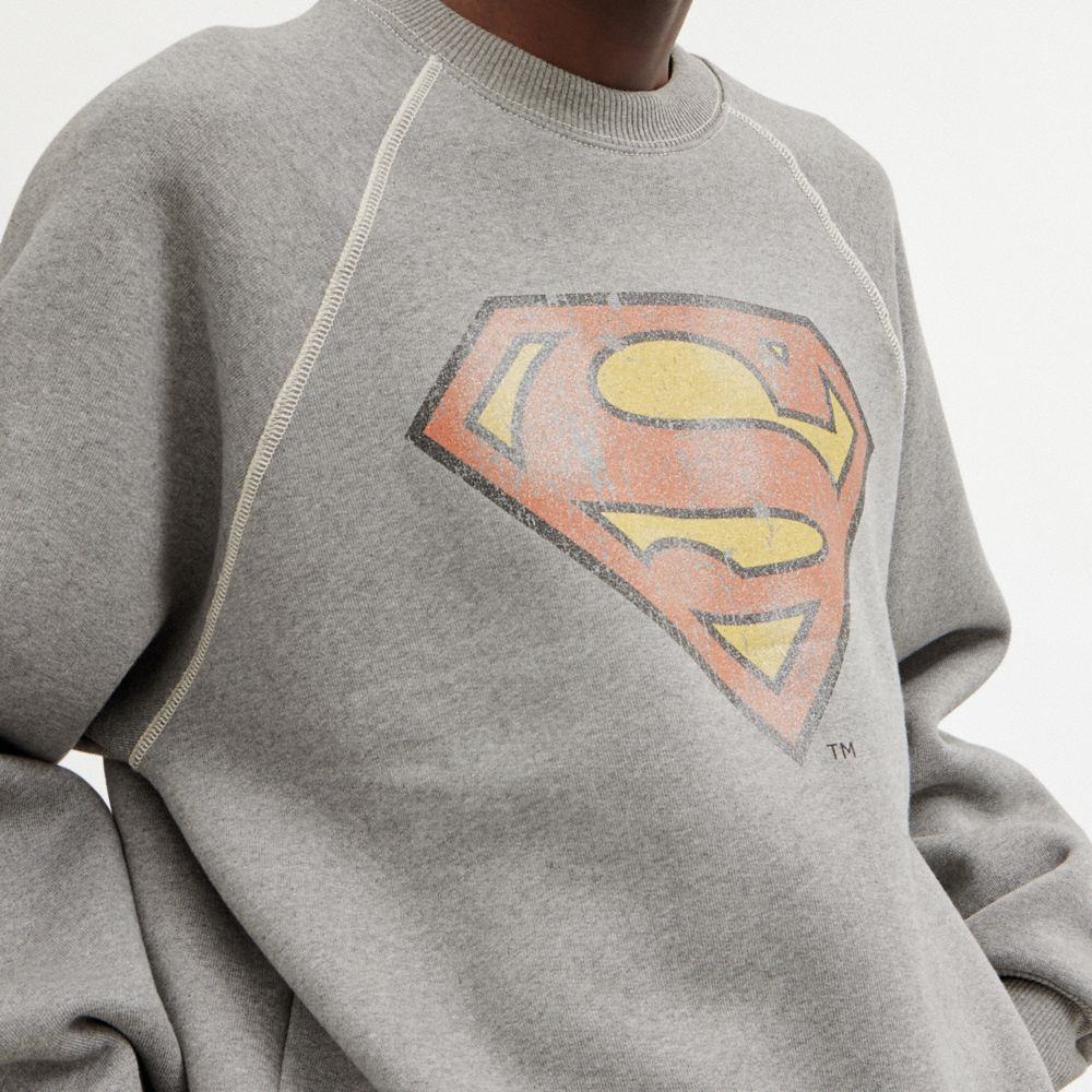 Dark Grey Women COACH® | Dc Superman Crewneck Hoodie | NZ TCE416