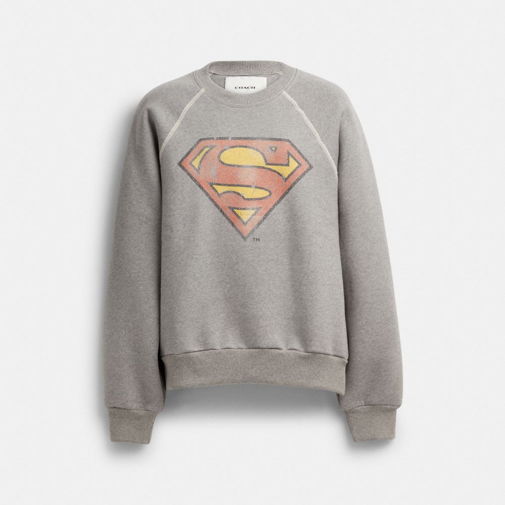 Dark Grey Women COACH® | Dc Superman Crewneck Hoodie | NZ TCE416