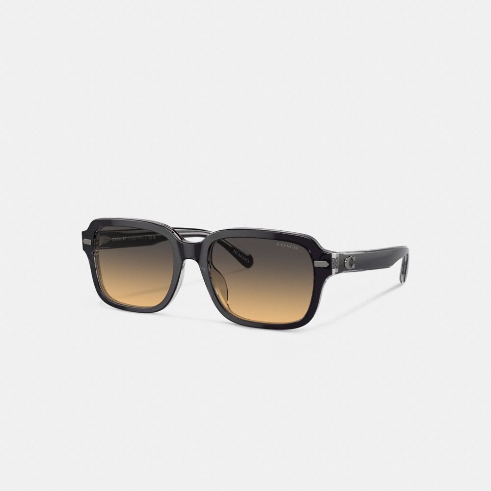 Dark Grey / Light Grey Men COACH® Beveled Signature Square Sunglasses | NZ ZUB275