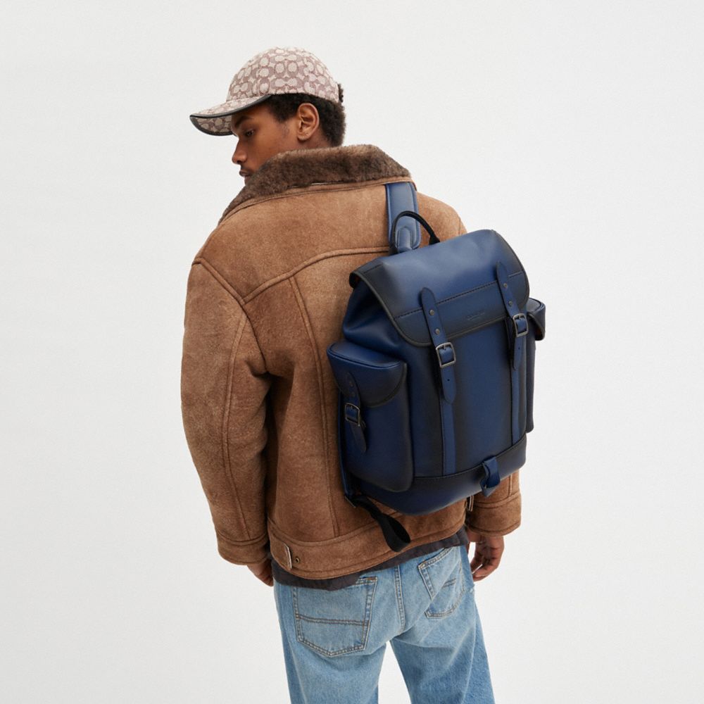 Deep Blue Men COACH® Hitch Backpack | NZ GSL189