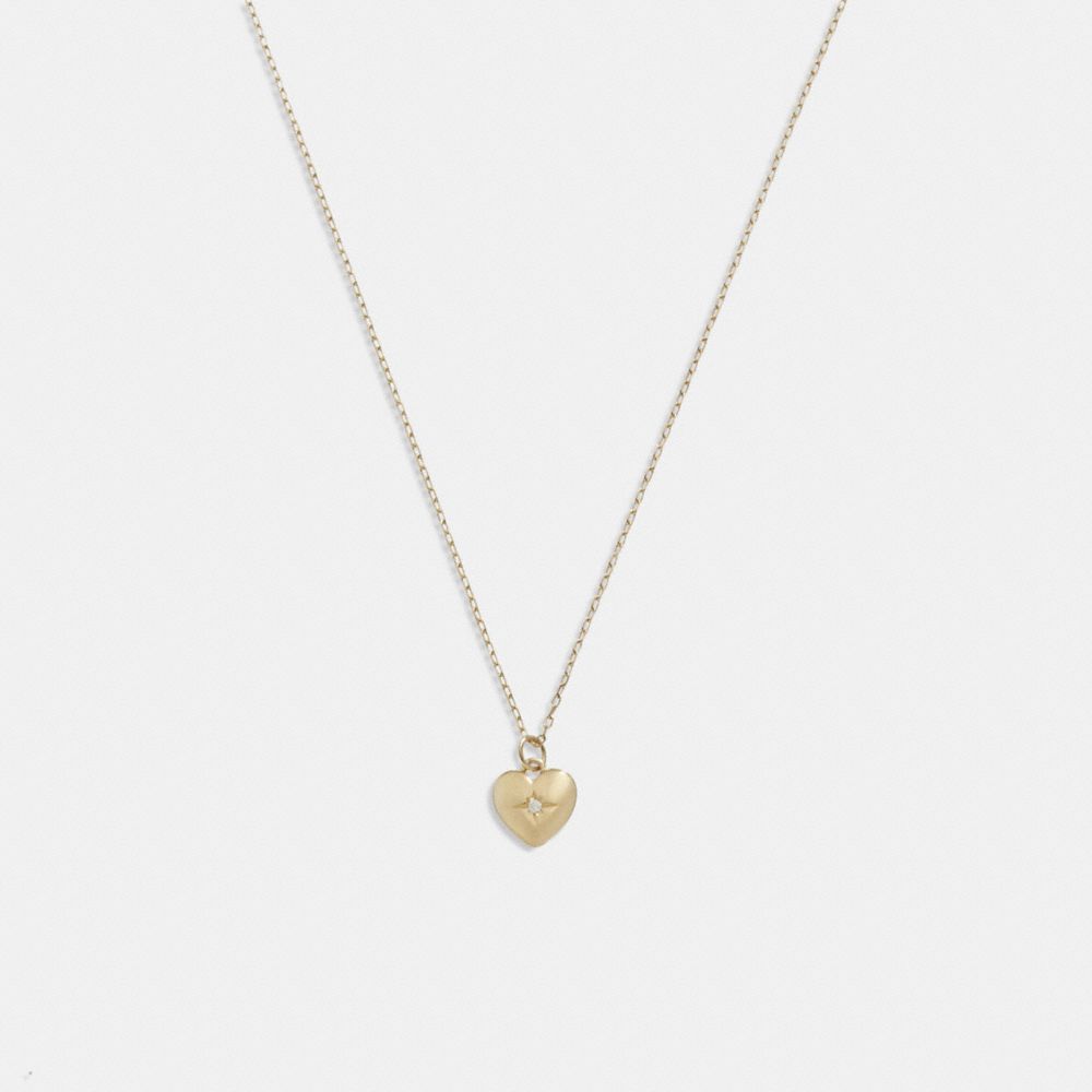 Gold Women COACH® 14 K Heart Pendant Necklace | NZ RVV571