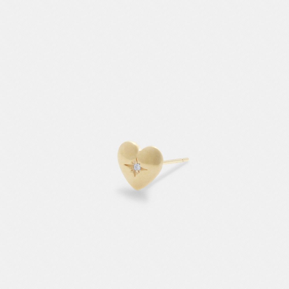 Gold Women COACH® 14 K Heart Single Stud Earrings | NZ KOS533