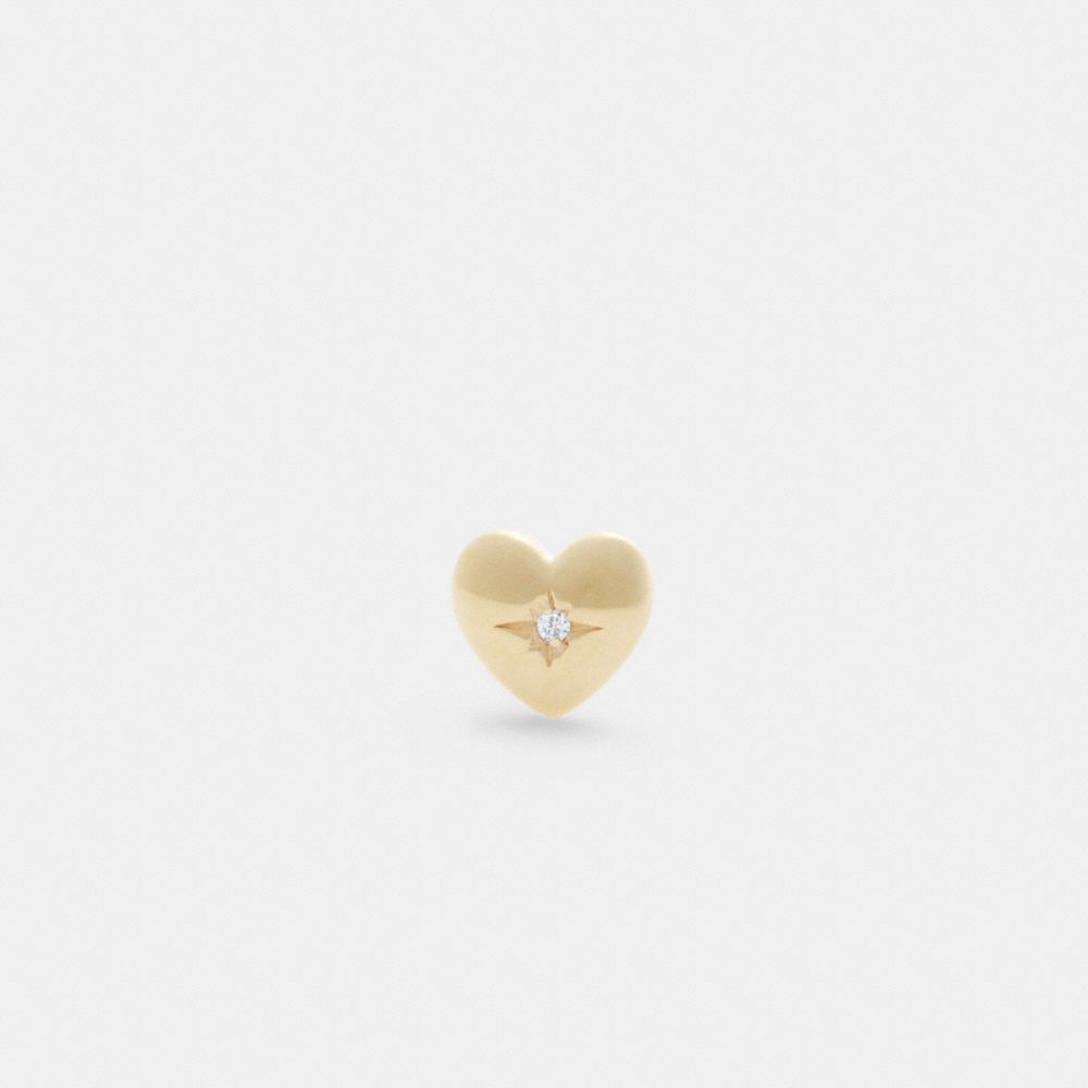 Gold Women COACH® 14 K Heart Single Stud Earrings | NZ KOS533