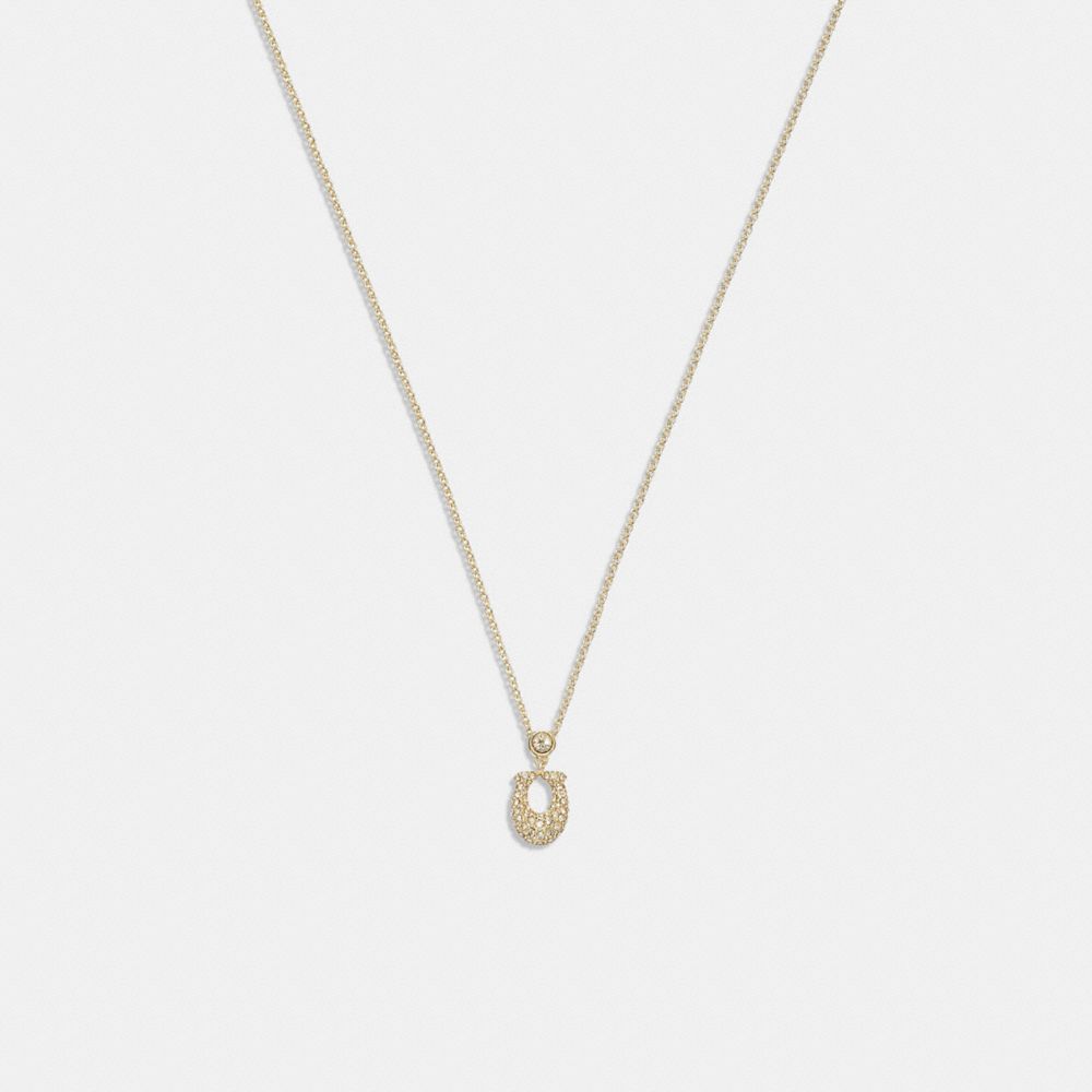 Gold Women COACH® Signature Pavé Necklace | NZ MQL594