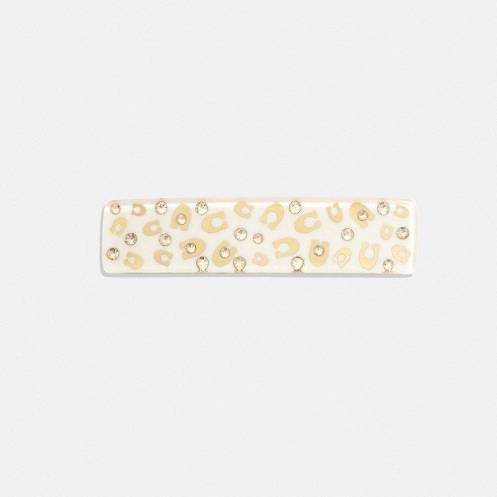 Gold Women COACH® Signature Resin Wide Barrette Hair | NZ EBC570