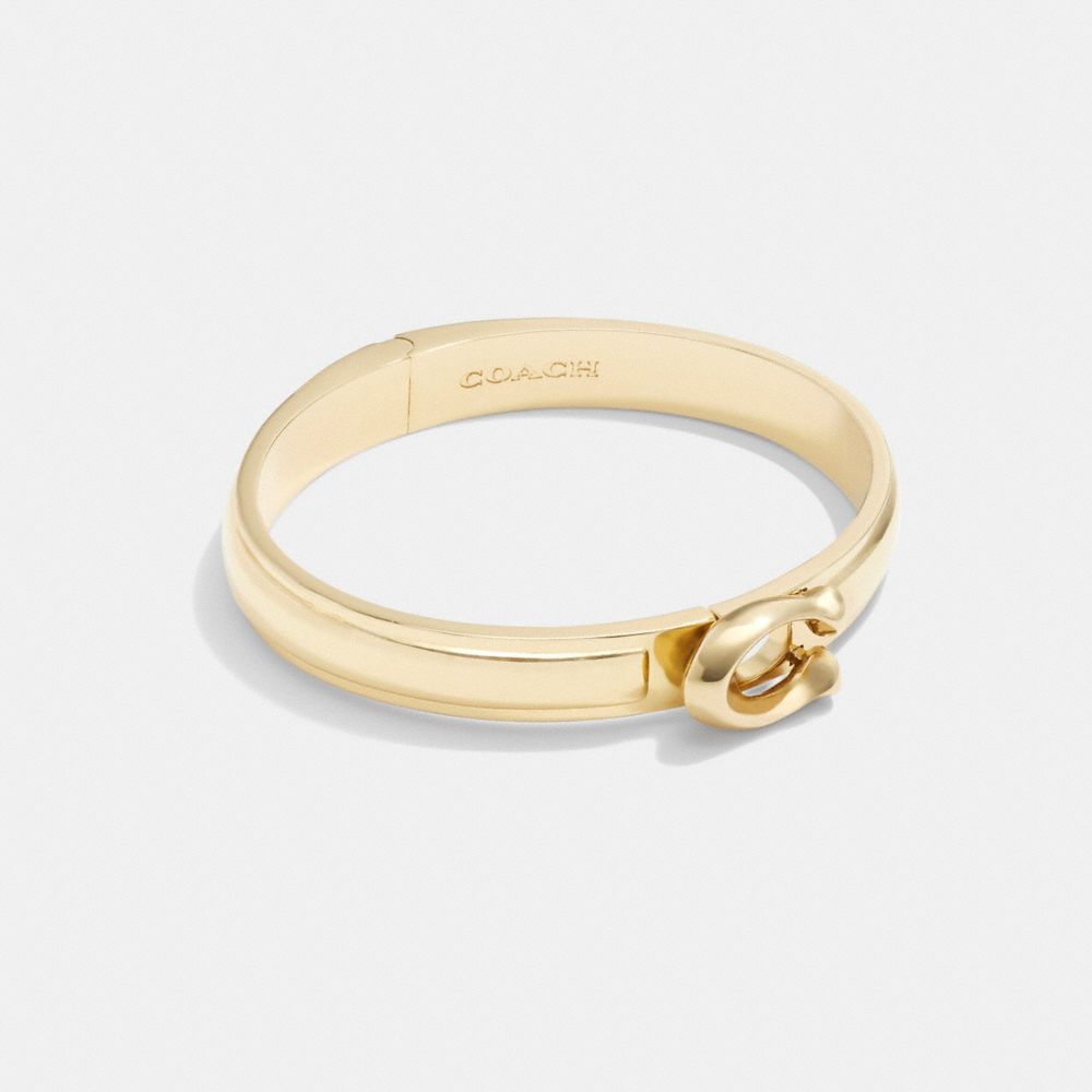 Gold Women COACH® Tabby Hinged Bangles | NZ ILW523