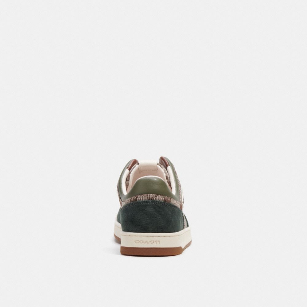 Green Men COACH® C201 In Mixed Signature Fabric Sneakers | NZ NWI124