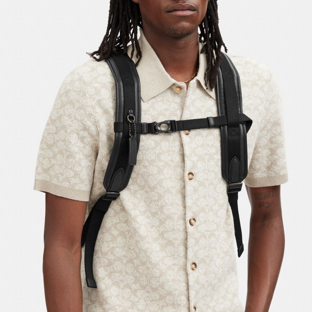 Grey Men COACH® Beck Roll Top In Signature Canvas Backpack | NZ JPJ187