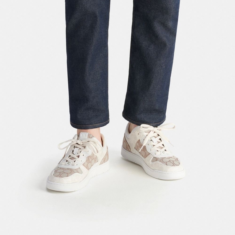 Grey Men COACH® C201 In Signature Jacquard Sneakers | NZ BNZ 128