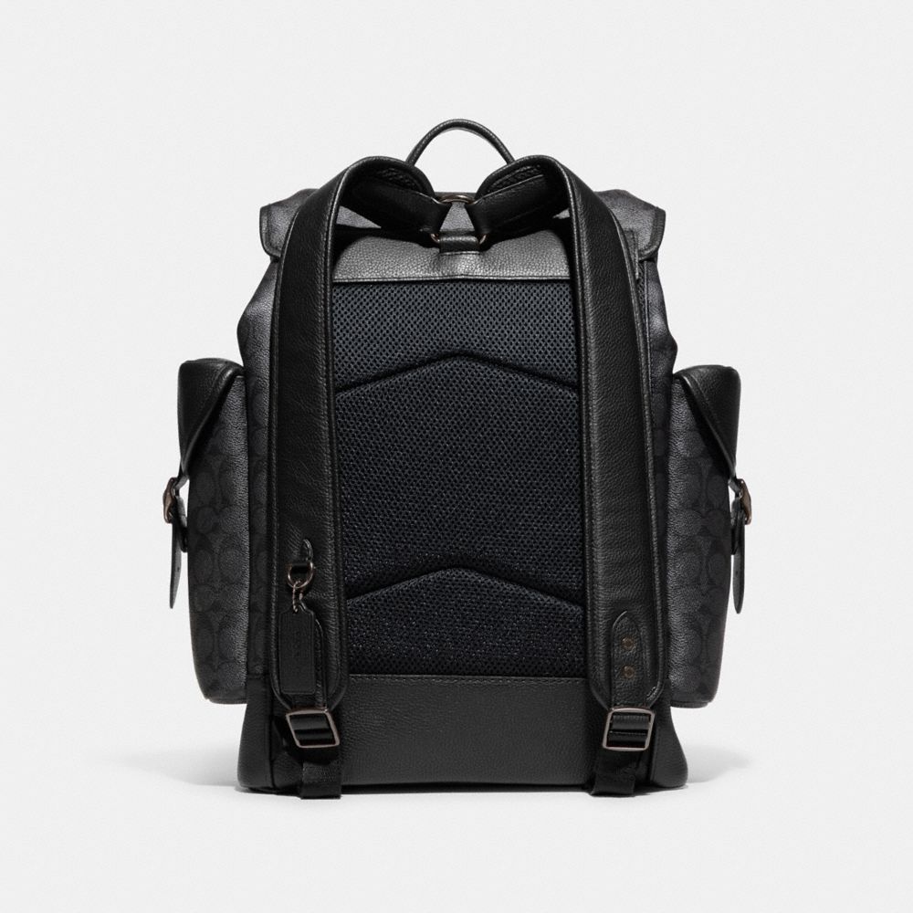 Grey Men COACH® Hitch In Signature Canvas Backpack | NZ FDZ190