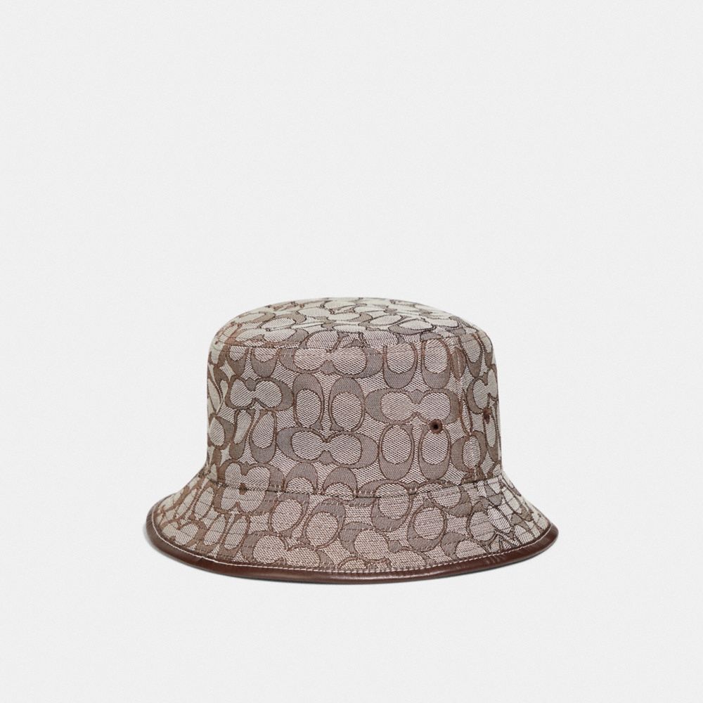 Grey Women COACH® Signature Jacquard Bucket In Organic Cotton And Recycled Polyester Hat | NZ NWK647