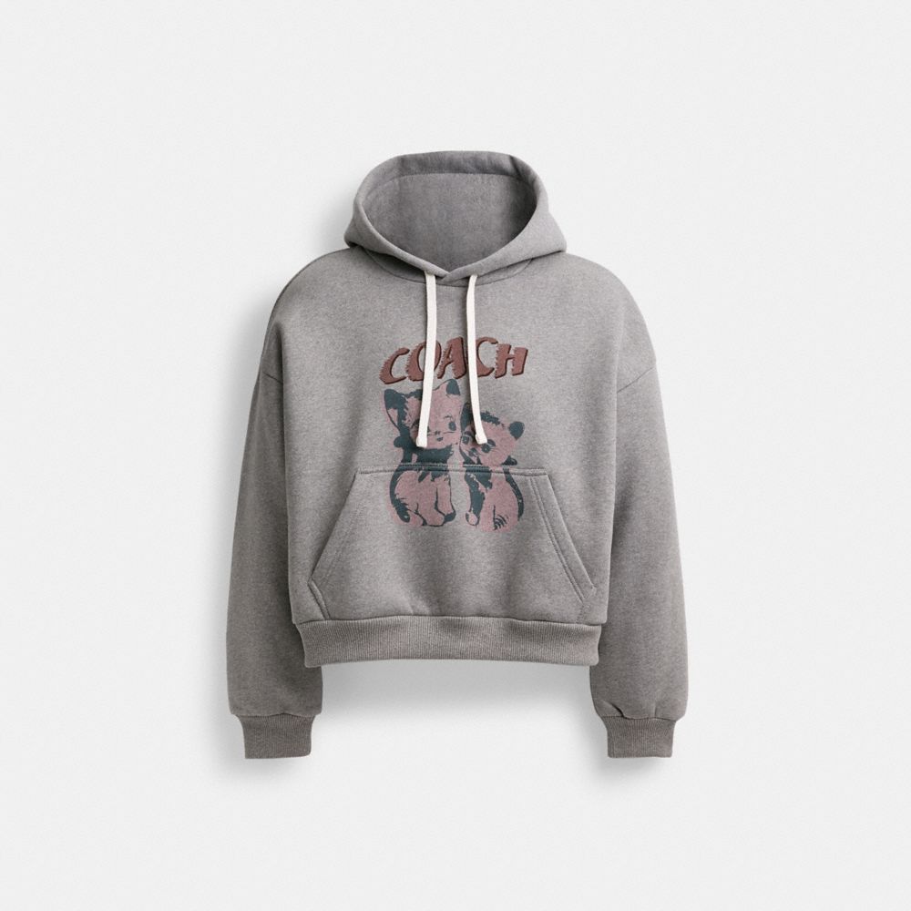 Grey Women COACH® The Lil Nas X Drop Cats Cropped Pullover Hoodie | NZ PJI421