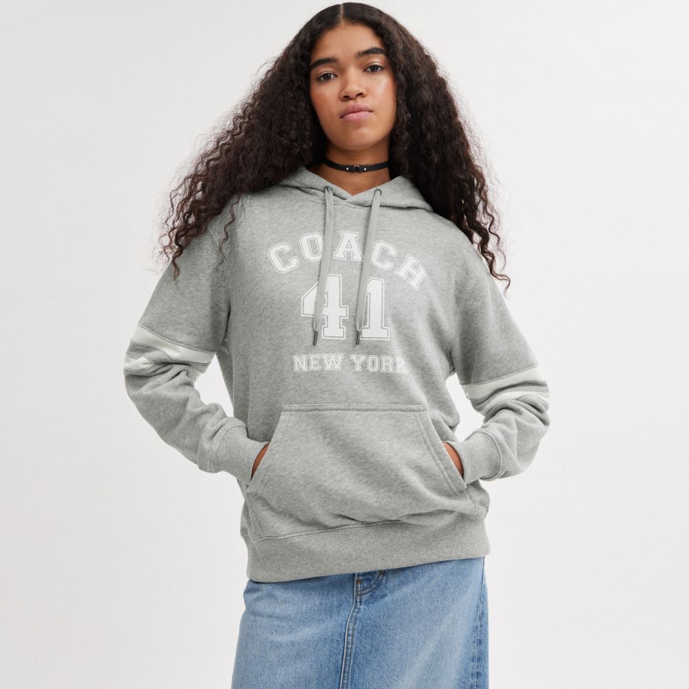 Grey Women COACH® Varsity Hoodie | NZ SGP423