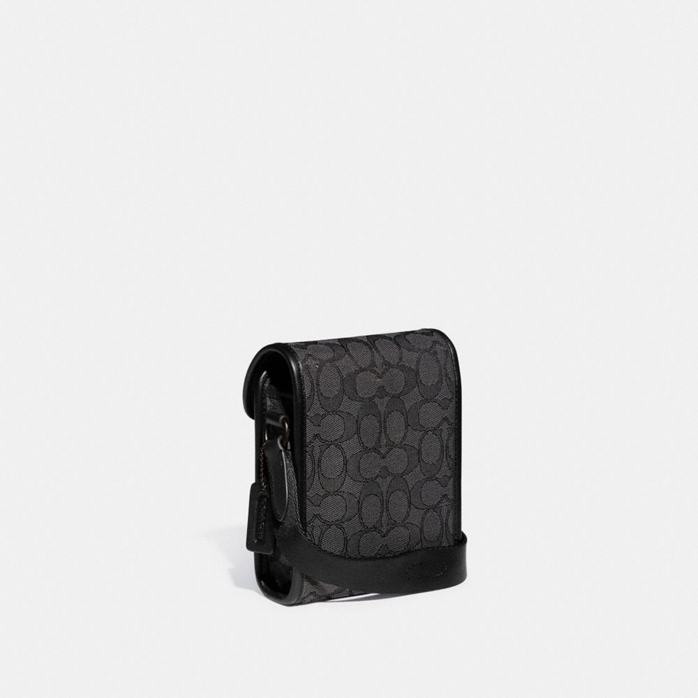 Grey / Black Men COACH® Charter North/South With Hybrid Pouch In Signature Jacquard Crossbody Bag | NZ AHJ214