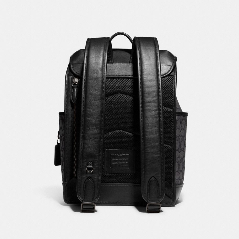 Grey / Black Men COACH® League Flap In Signature Jacquard Backpack | NZ SGC192