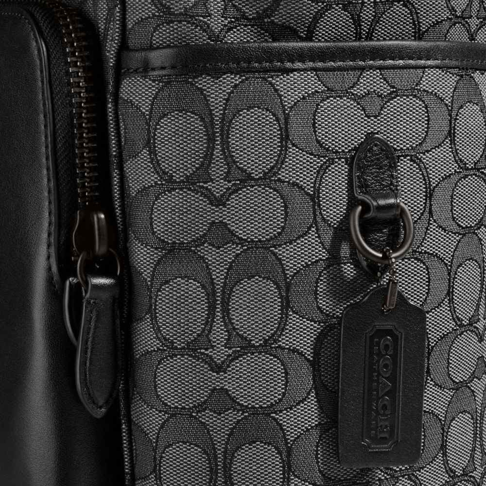 Grey / Black Men COACH® League Flap In Signature Jacquard Backpack | NZ SGC192