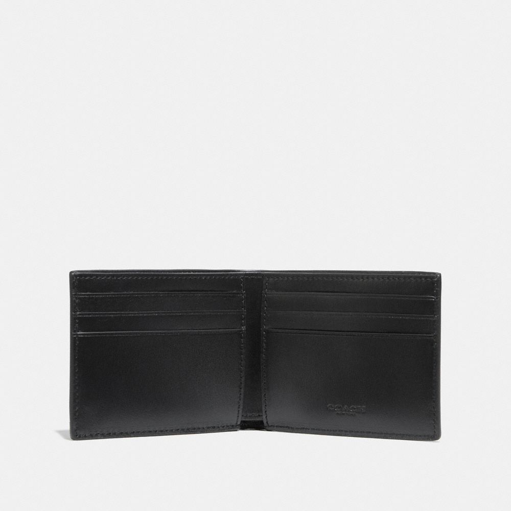 Grey / Black Men COACH® Slim Billfold In Signature Canvas Wallet | NZ ILB248