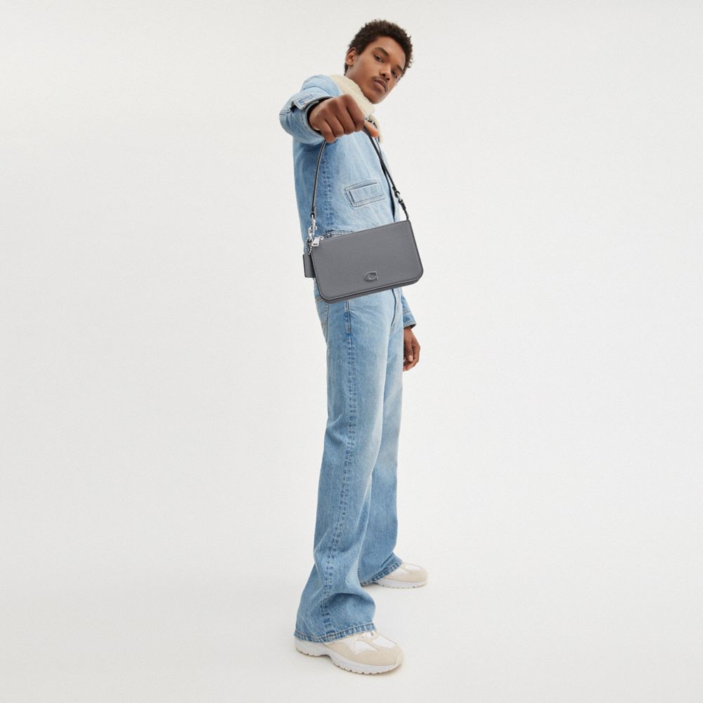 Grey / Blue Women COACH® Pouch With Signature Canvas Handbag | NZ PJL837