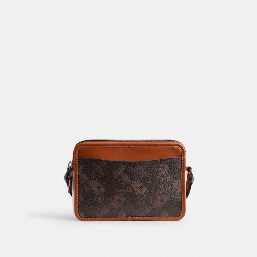 Grey / Brown Men COACH® Charter 24 With Large Horse And Carriage Print Crossbody Bag | NZ UZD210