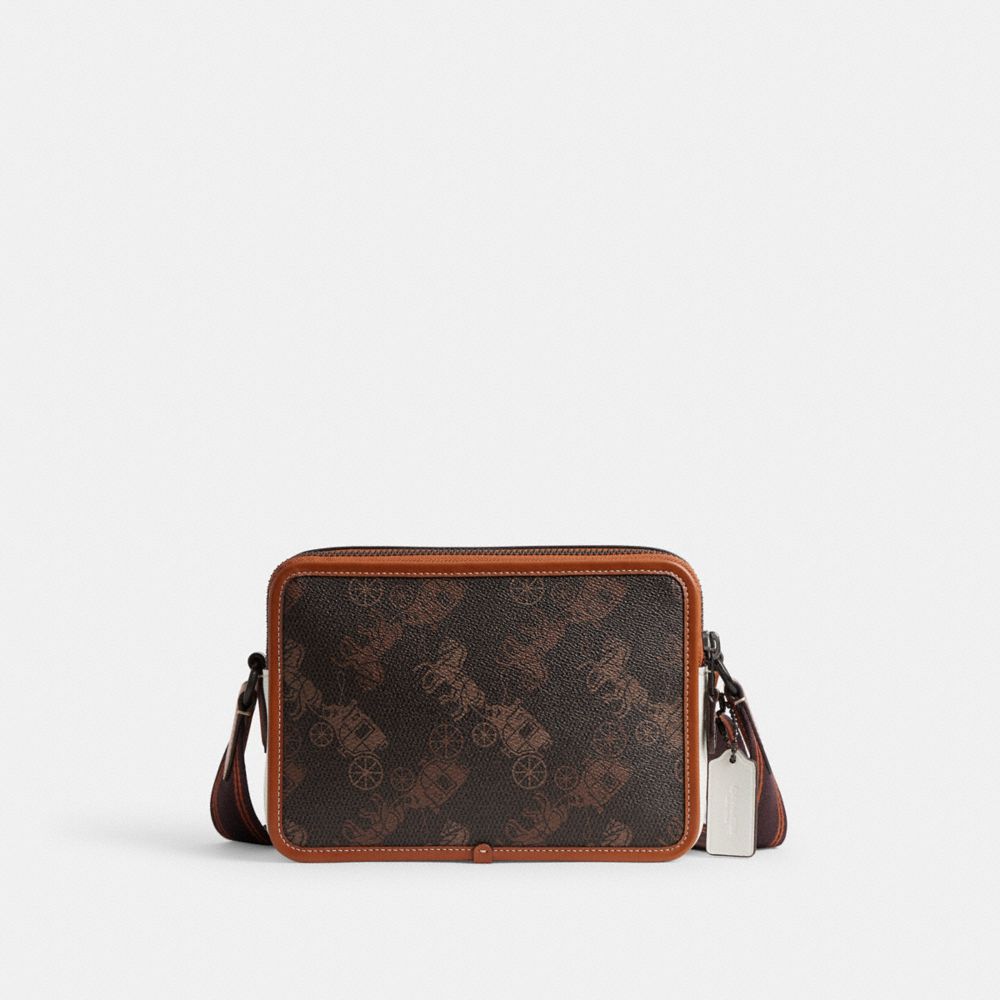 Grey / Brown Men COACH® Charter 24 With Large Horse And Carriage Print Crossbody Bag | NZ UZD210