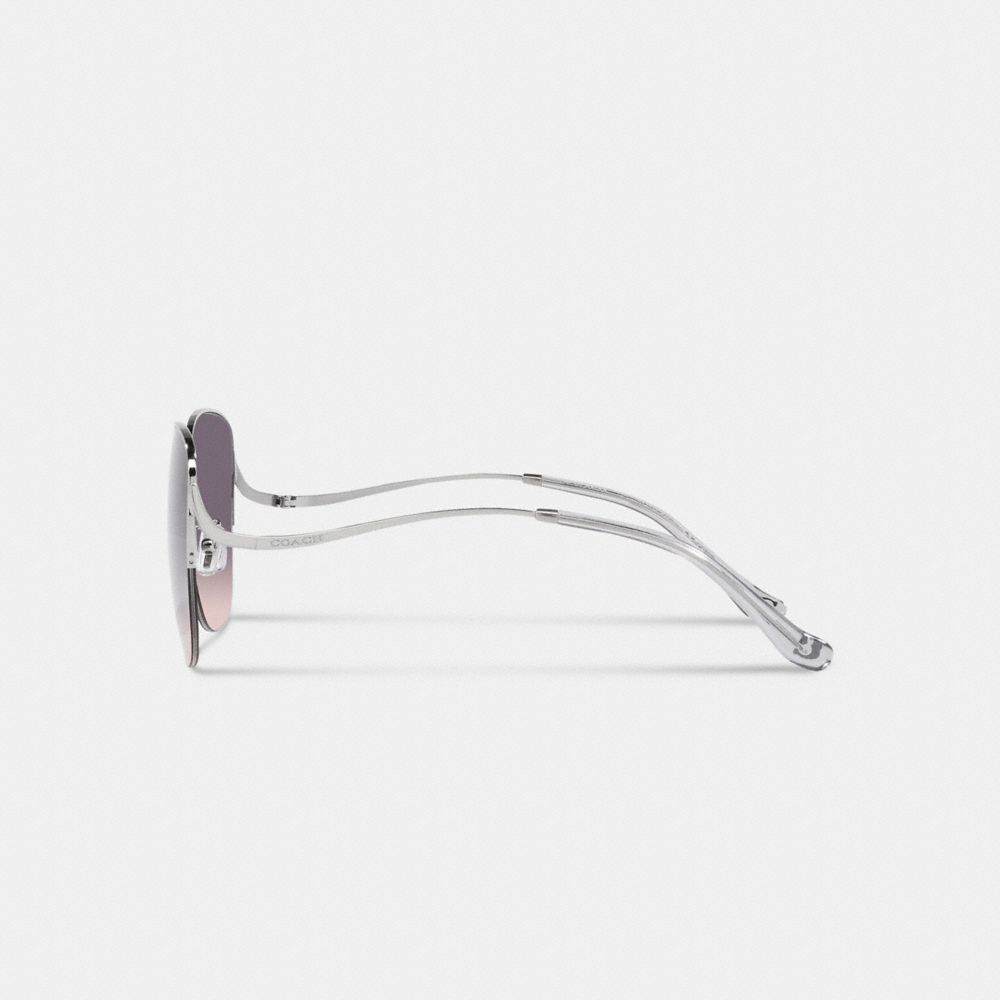 Grey / Pink Women COACH® Metal Rounded Sunglasses | NZ ZUI691