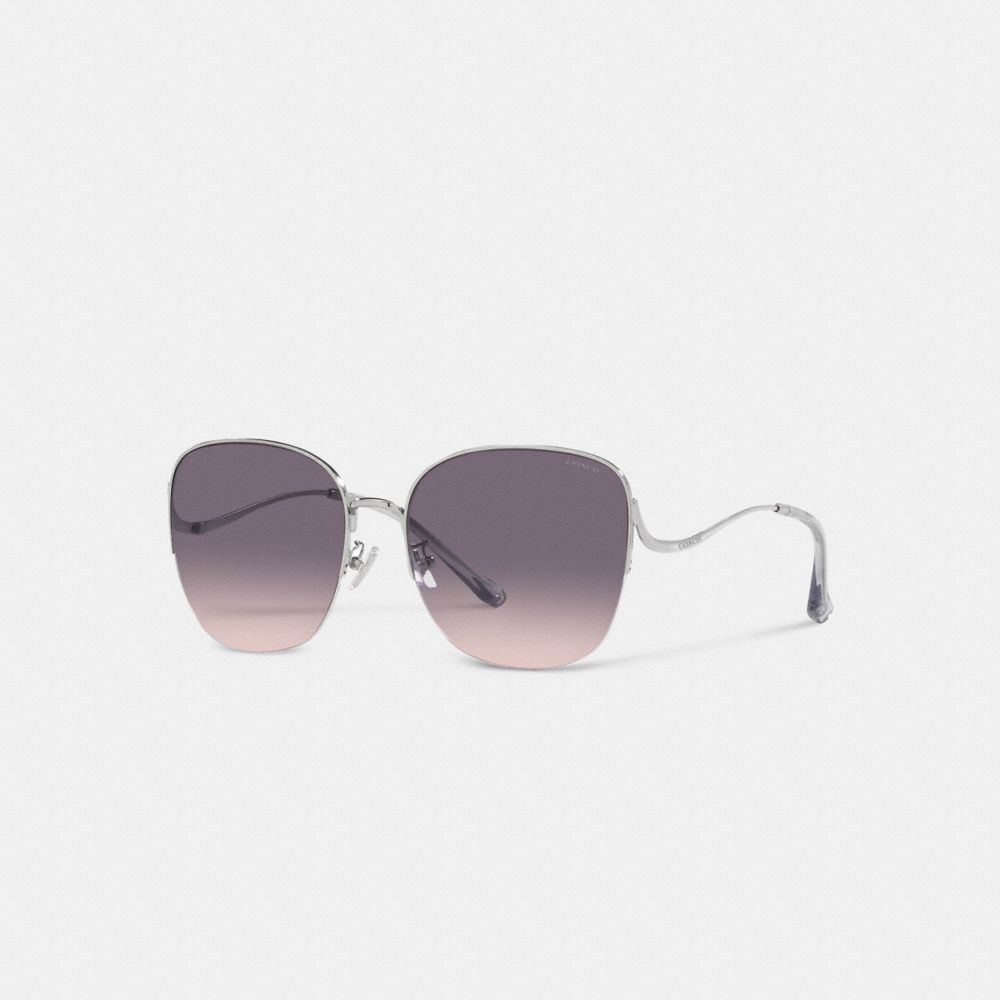 Grey / Pink Women COACH® Metal Rounded Sunglasses | NZ ZUI691