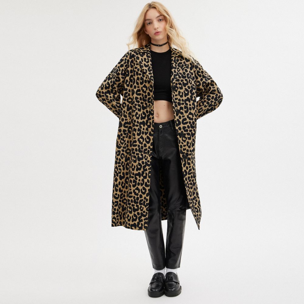 Leopard Women COACH® Leopard Oversized Trench Coat | NZ ZUY392