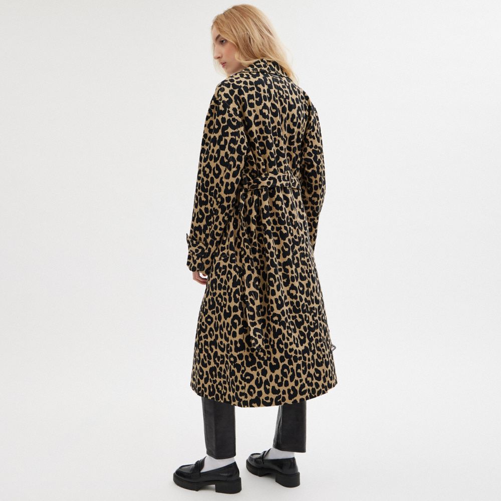 Leopard Women COACH® Leopard Oversized Trench Coat | NZ ZUY392