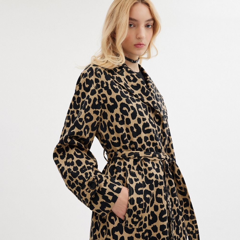 Leopard Women COACH® Leopard Oversized Trench Coat | NZ ZUY392