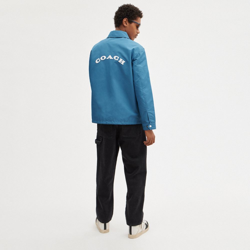 Light Blue Men COACH® Coaches Jacket | NZ QMI151