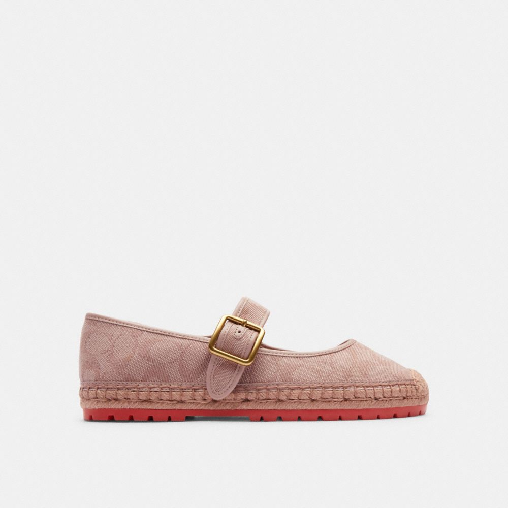 Light Rose Women COACH® Courtney Espadrille In Signature Canvas Casual Shoes | NZ PJS317