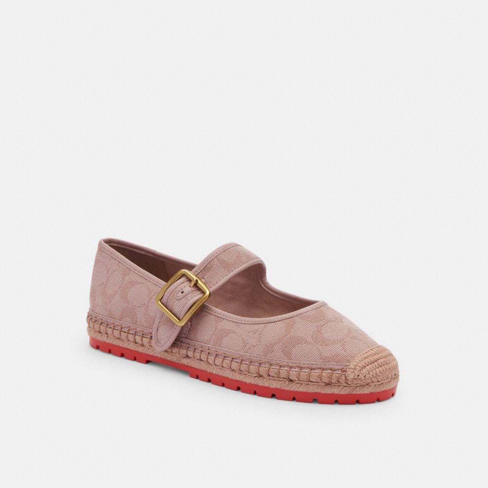 Light Rose Women COACH® Courtney Espadrille In Signature Canvas Casual Shoes | NZ PJS317