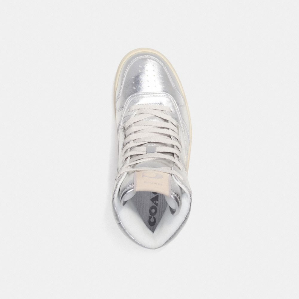 Metal / Silver Men COACH® C202 High Top In Metallic Sneakers | NZ ZUH132