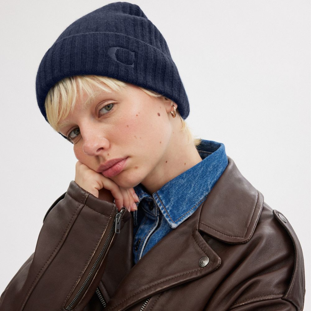 Navy Women COACH® Cashmere Beanie | NZ QMK620