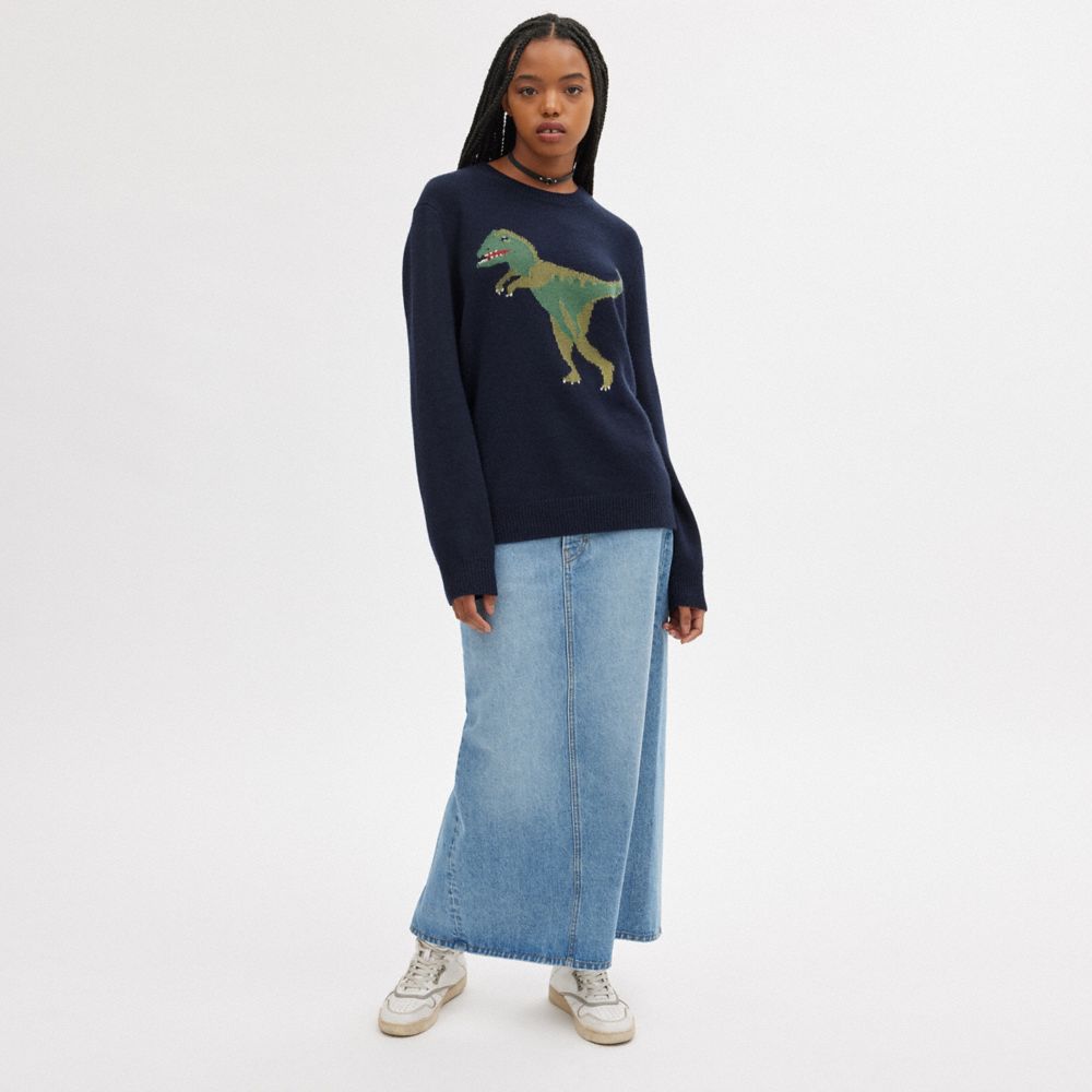 Navy Women COACH® Rexy Crewneck Sweater | NZ KOF481