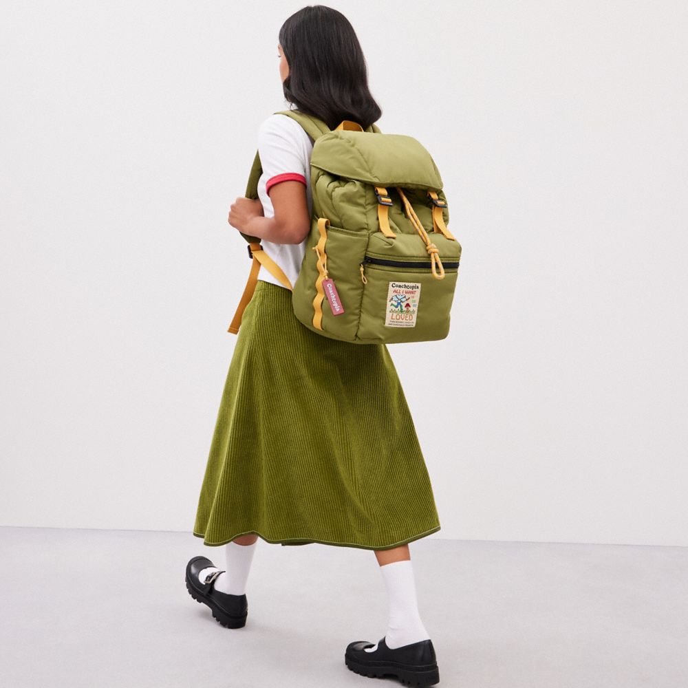 Olive / Green Women COACH® Coachtopia Loop Backpack | NZ FDM710