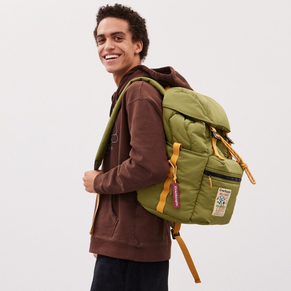 Olive / Green Women COACH® Coachtopia Loop Backpack | NZ FDM710