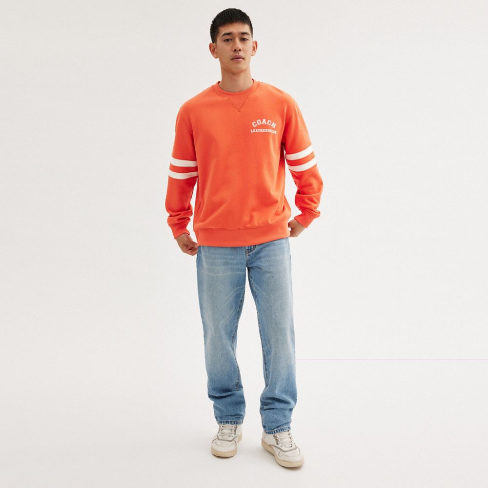 Orange Women COACH® Varsity Crewneck Hoodie | NZ DFA424