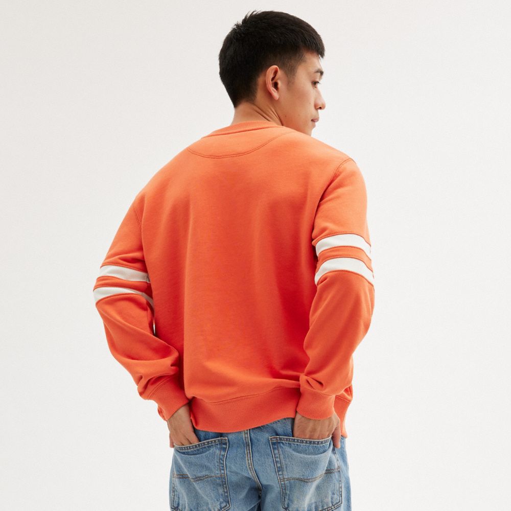 Orange Women COACH® Varsity Crewneck Hoodie | NZ DFA424