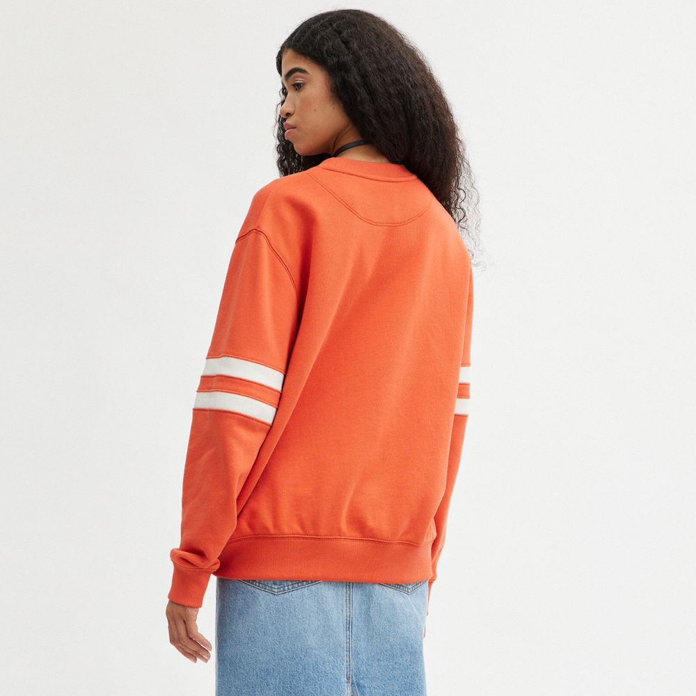 Orange Women COACH® Varsity Crewneck Hoodie | NZ DFA424