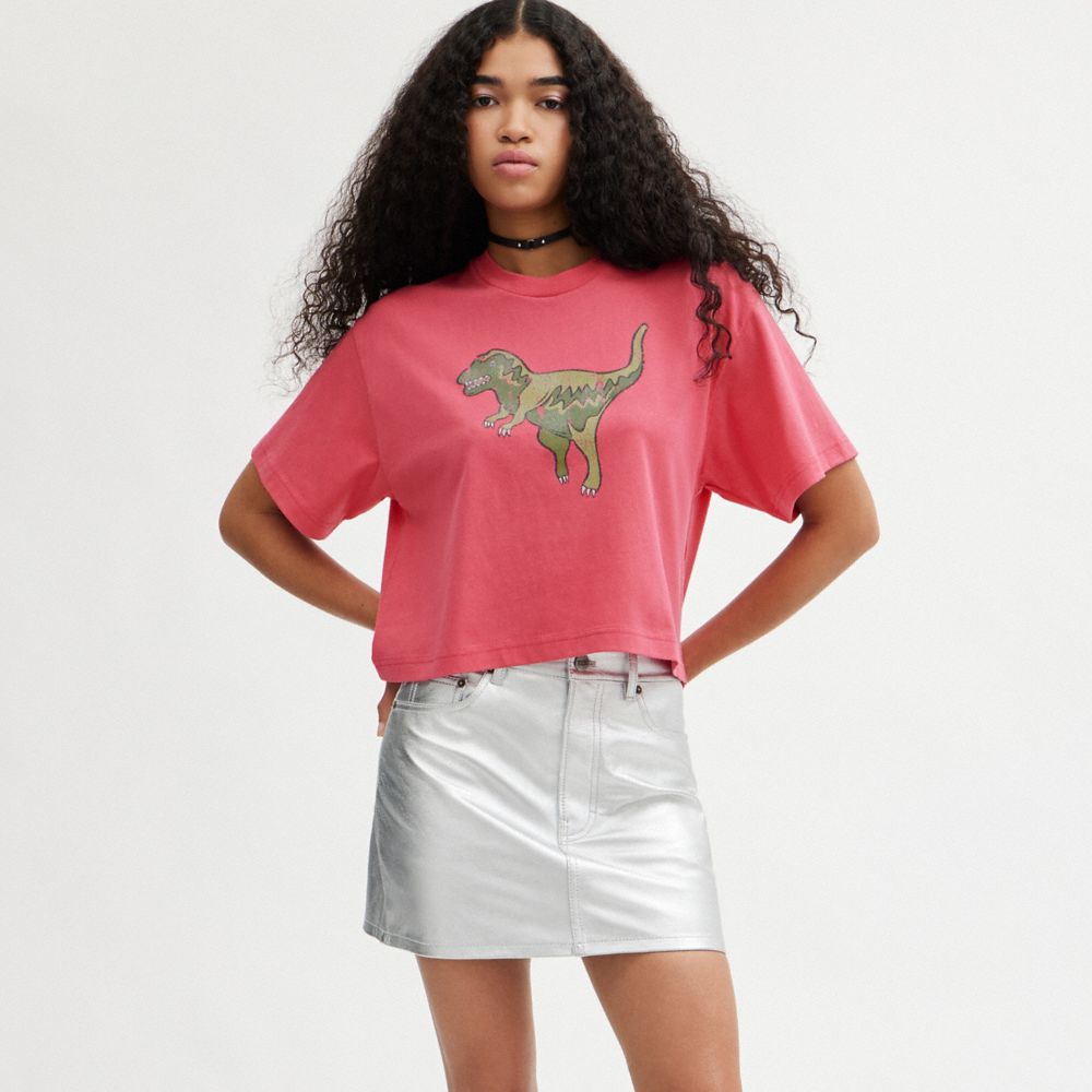 Pink Women COACH® Rexy Cropped T Shirts | NZ AHA505