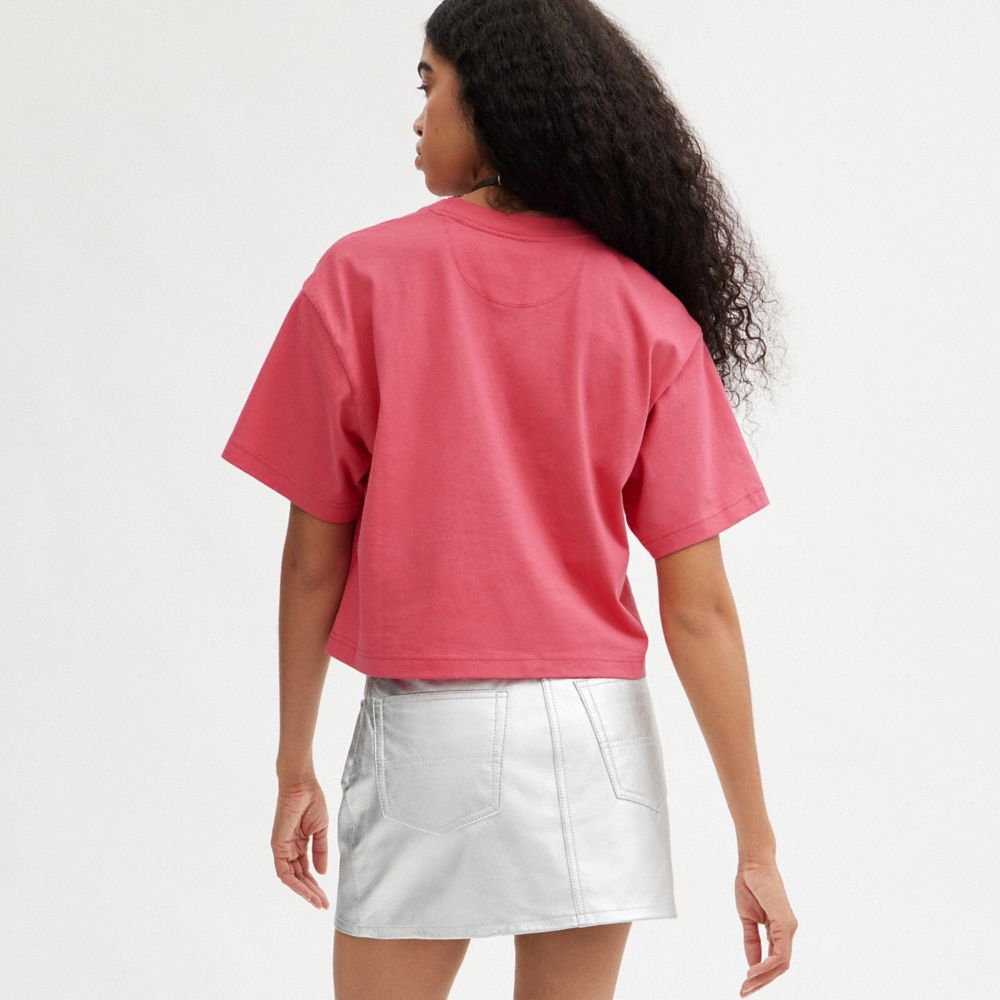 Pink Women COACH® Rexy Cropped T Shirts | NZ AHA505