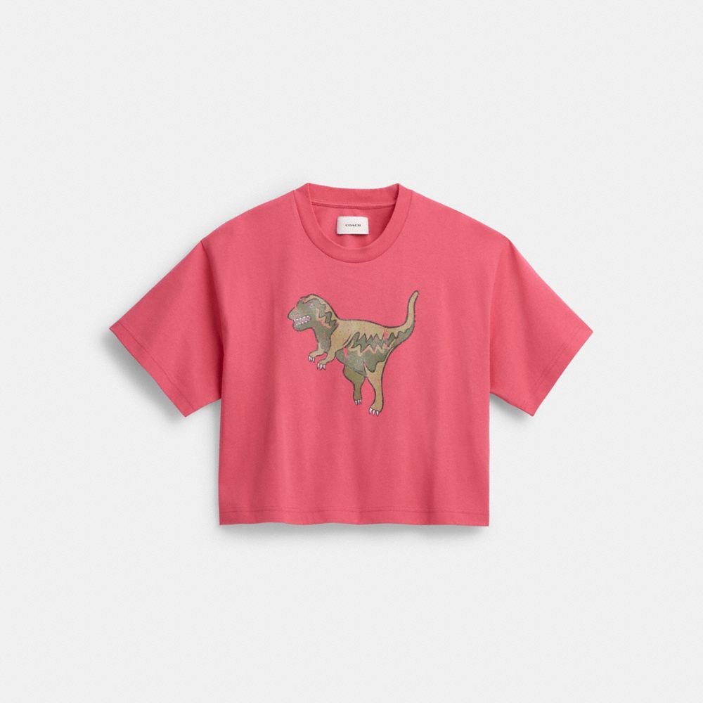 Pink Women COACH® Rexy Cropped T Shirts | NZ AHA505