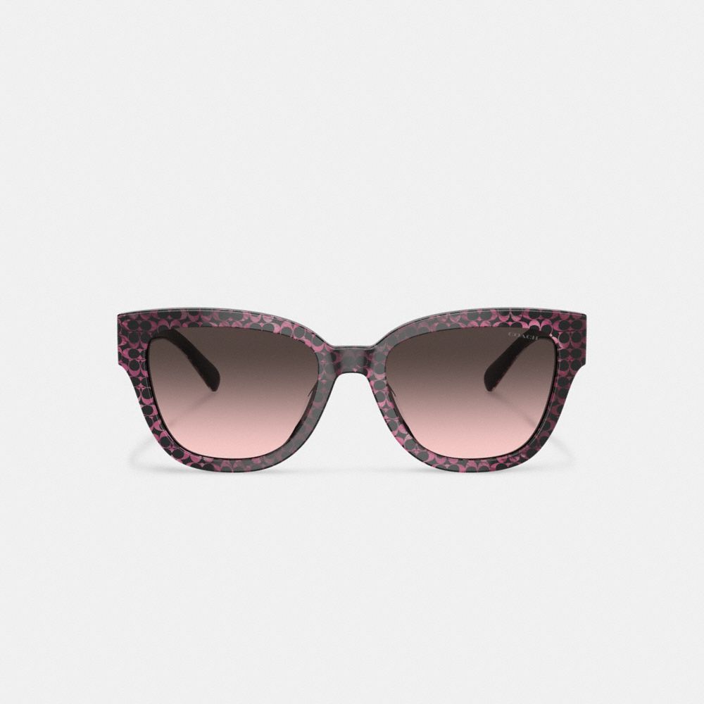 Pink Women COACH® Signature Round Sunglasses | NZ NWD696