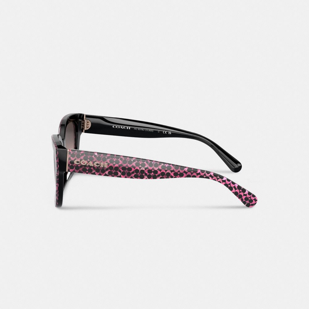 Pink Women COACH® Signature Round Sunglasses | NZ NWD696